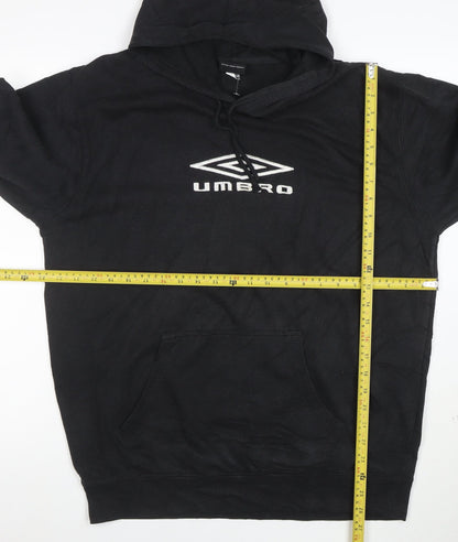 Umbro Men's Black XL Pullover Hoodie with Logo and Pocket