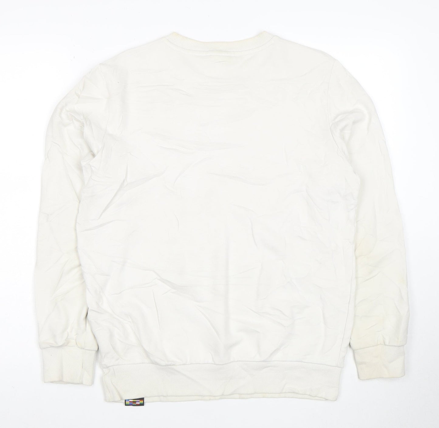 Puma Men's White Crew Neck Graphic Print Sweatshirt Size S