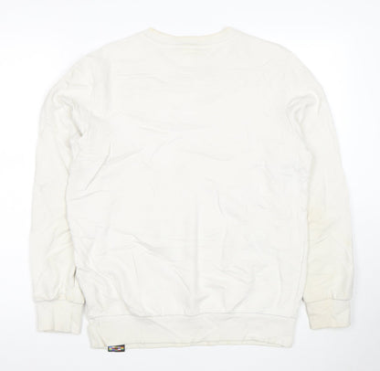 Puma Men's White Crew Neck Graphic Print Sweatshirt Size S