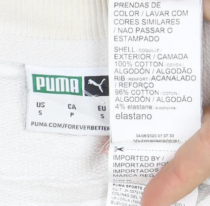Puma Men's White Crew Neck Graphic Print Sweatshirt Size S