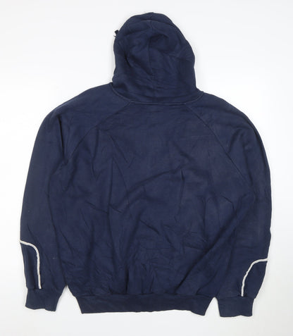Umbro Women Navy Blue Full Zip Hoodie Size L Polyester Cotton
