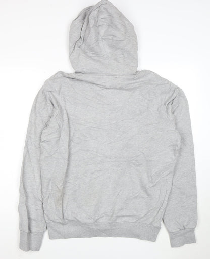 Diesel Men's Grey Logo Pullover Hoodie Size M Cotton Long Sleeve