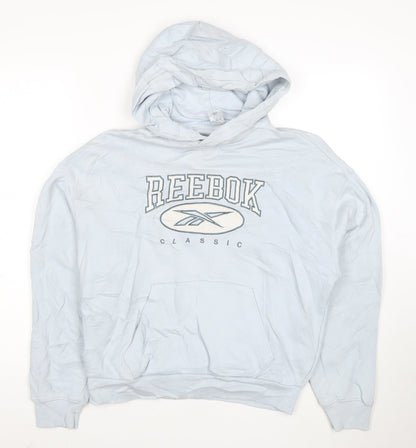 Reebok Men's Blue Pullover Hoodie XS Classic Logo Cotton Sweatshirt