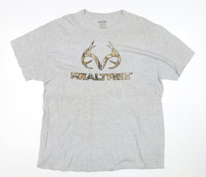 Realtree Men's Grey XL Graphic Hunting Outdoor Cotton T-Shirt