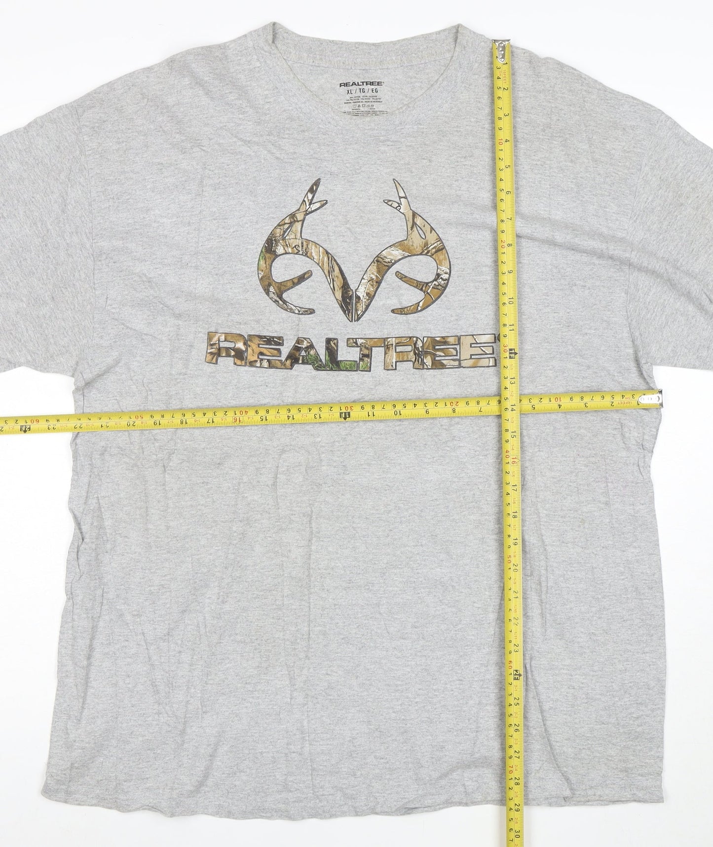 Realtree Men's Grey XL Graphic Hunting Outdoor Cotton T-Shirt