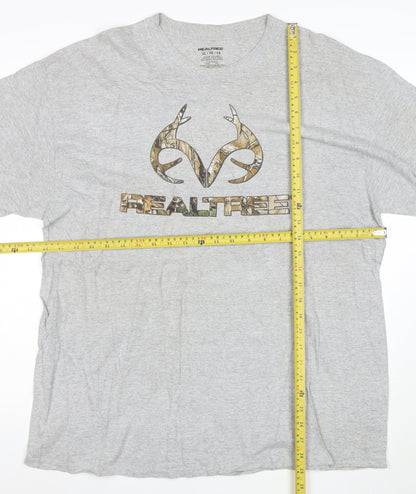 Realtree Men's Grey XL Graphic Hunting Outdoor Cotton T-Shirt