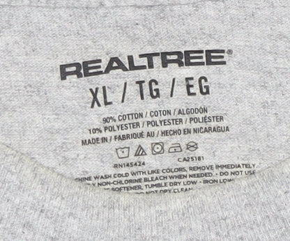 Realtree Men's Grey XL Graphic Hunting Outdoor Cotton T-Shirt