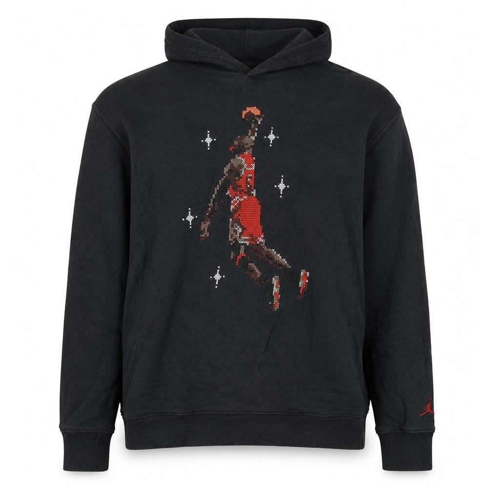 Jordan Mens Black M Pullover Hoodie Graphic Print Basketball Style