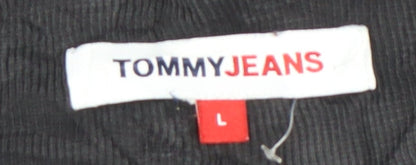 Tommy Jeans Men’s Black Cotton Jogger Trousers Size L Stretch Fit