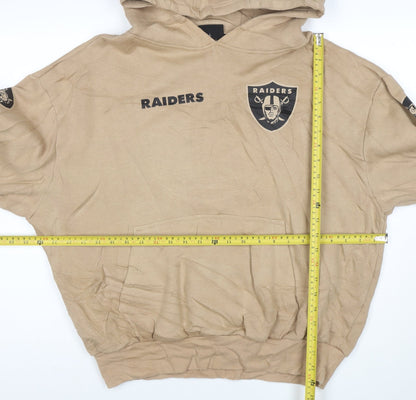 New Era Men’s Beige Raiders Pullover Hoodie Size L NFL Sportswear