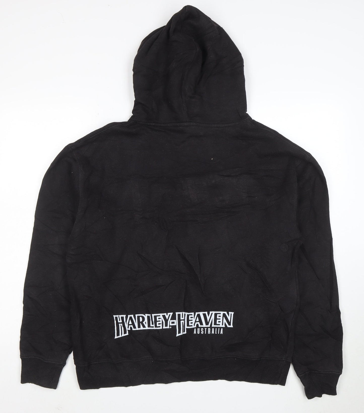 Harley-Davidson Men’s Black Pullover Hoodie Size M Logo Fleece Biker Style