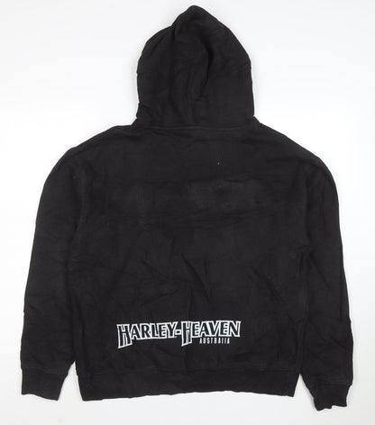 Harley-Davidson Men’s Black Pullover Hoodie Size M Logo Fleece Biker Style