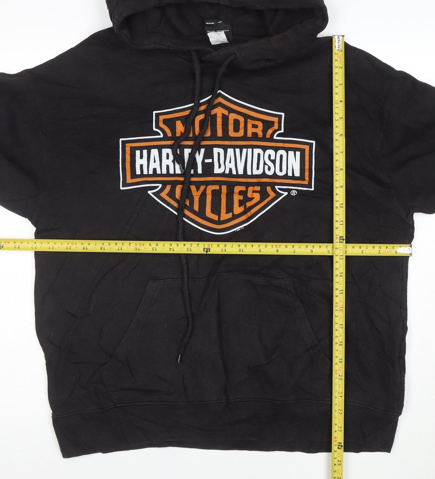Harley-Davidson Men’s Black Pullover Hoodie Size M Logo Fleece Biker Style