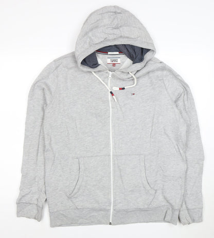 Tommy Jeans Men's Grey Full Zip Hoodie XL Regular Fit