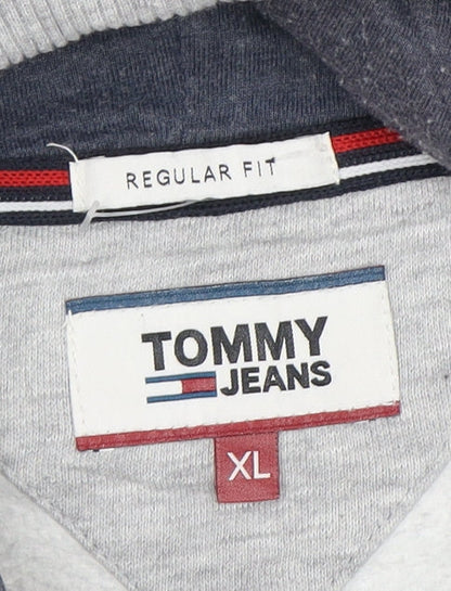 Tommy Jeans Men's Grey Full Zip Hoodie XL Regular Fit