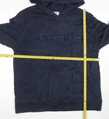 Champion Men's Blue XL Pullover Hoodie Embroidered Logo