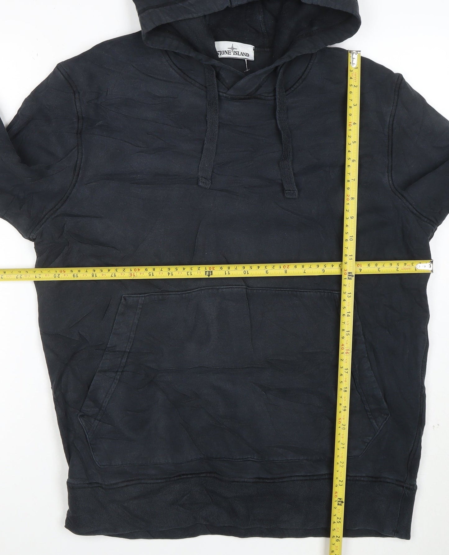 Stone Island Men's Black Pullover Hoodie L Cotton Blend