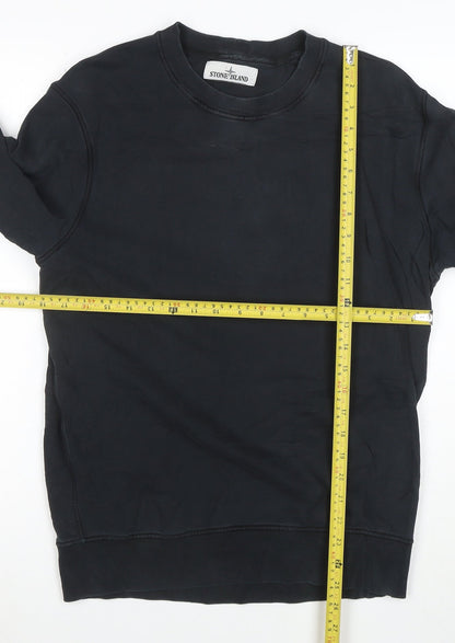 Stone Island Mens Black Cotton Crew Neck Sweatshirt M