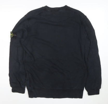 Stone Island Mens Black Cotton Crew Neck Sweatshirt M