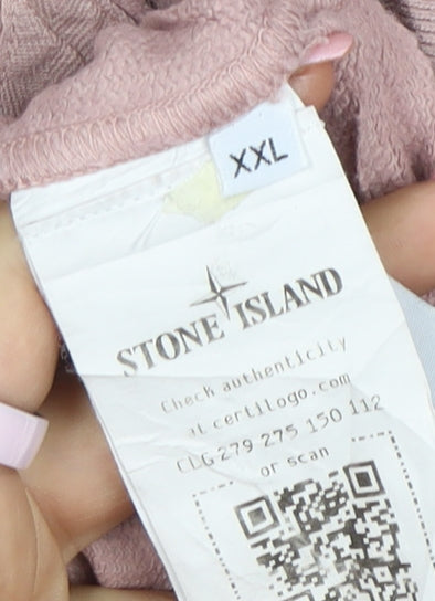 Stone Island Women’s Pink Cotton Pullover Hoodie XXL