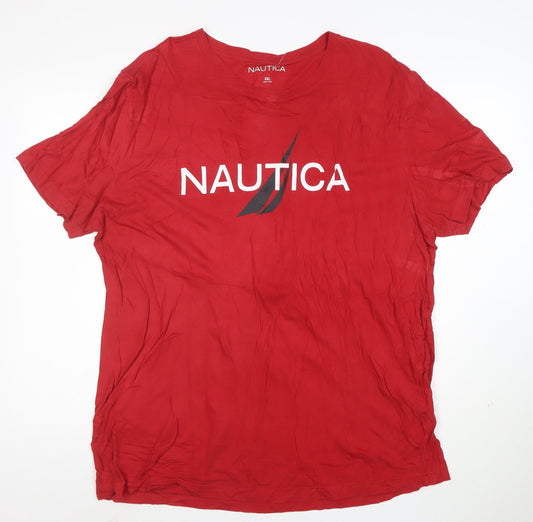 Nautica Men's Red 2XL Graphic Logo Crew Neck T-Shirt