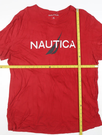 Nautica Men's Red 2XL Graphic Logo Crew Neck T-Shirt