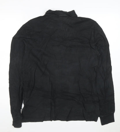 Polo Ralph Lauren Men's Black Slim Fit Long Sleeve Cotton Polo Shirt M