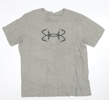 Under Armour Mens Grey 2XL HeatGear Sports T-Shirt Short Sleeve