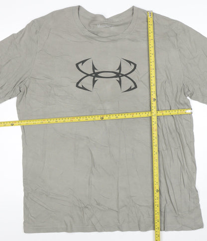Under Armour Mens Grey 2XL HeatGear Sports T-Shirt Short Sleeve