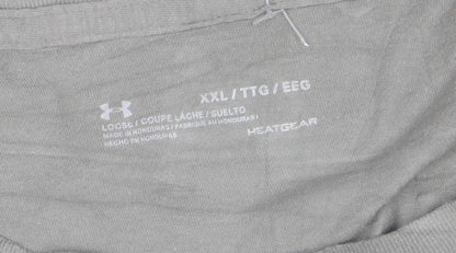 Under Armour Mens Grey 2XL HeatGear Sports T-Shirt Short Sleeve