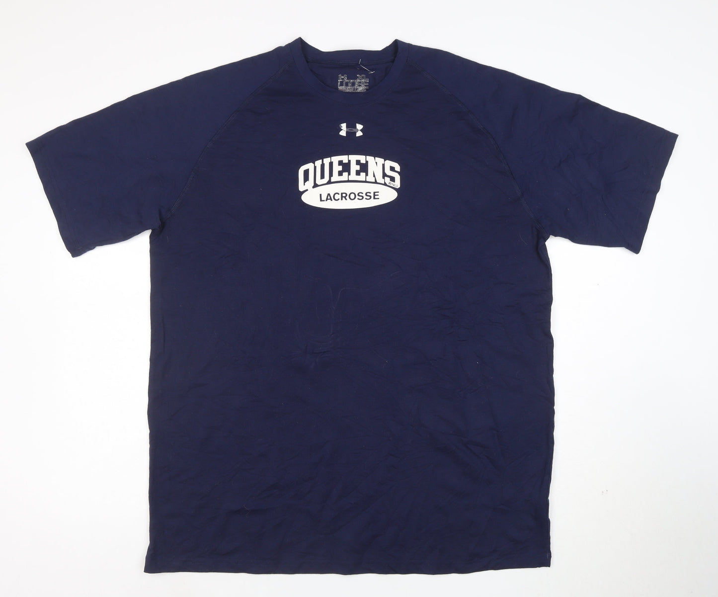 Under Armour Men's Blue XL Loose Fit Queens Lacrosse T-Shirt