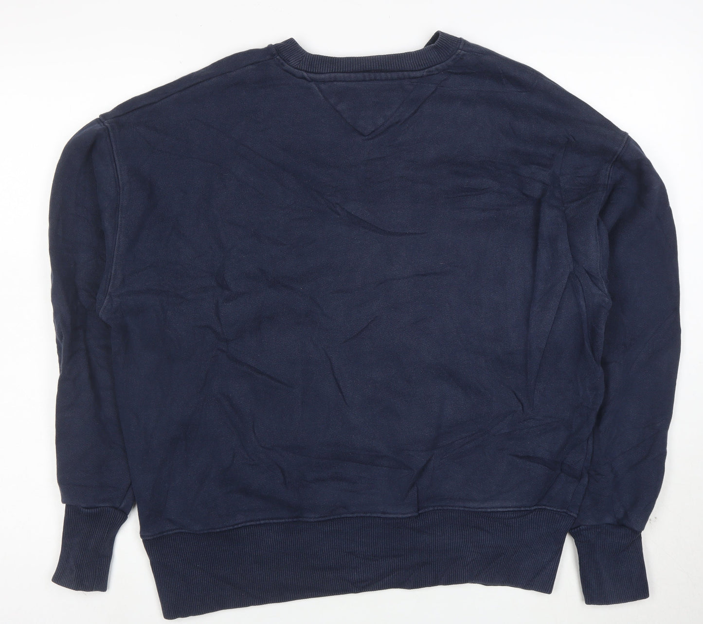 Tommy Jeans Women's Navy Pullover Sweatshirt Small Cotton Blend Logo Crewneck