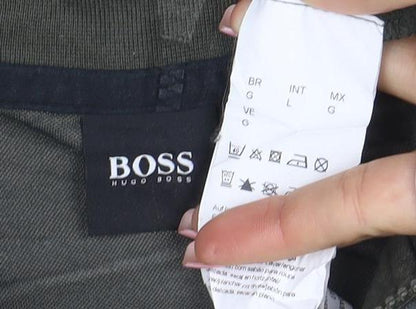 Hugo Boss Men's Green Full Zip Sweatshirt Size L Regular Fit