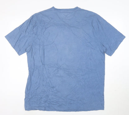 Tommy Hilfiger Men Blue XL Crew Neck Cotton T-Shirt