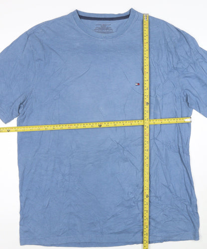 Tommy Hilfiger Men Blue XL Crew Neck Cotton T-Shirt