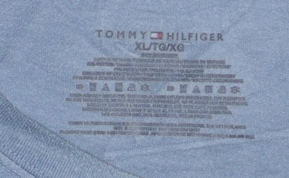 Tommy Hilfiger Men Blue XL Crew Neck Cotton T-Shirt