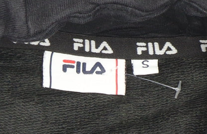Fila Men's Black Hoodie Small Pullover Logo Cotton Blend Sportswear