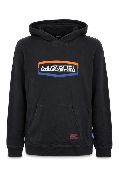 Napapijri Men's Black Logo Pullover Hoodie Size S