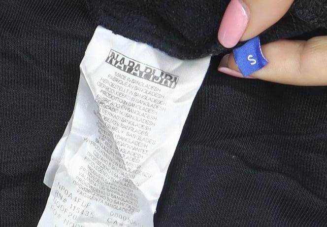 Napapijri Men's Black Logo Pullover Hoodie Size S