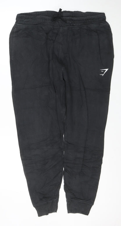 Gymshark Men’s Black L Jogger Activewear Trousers Viscose Blend