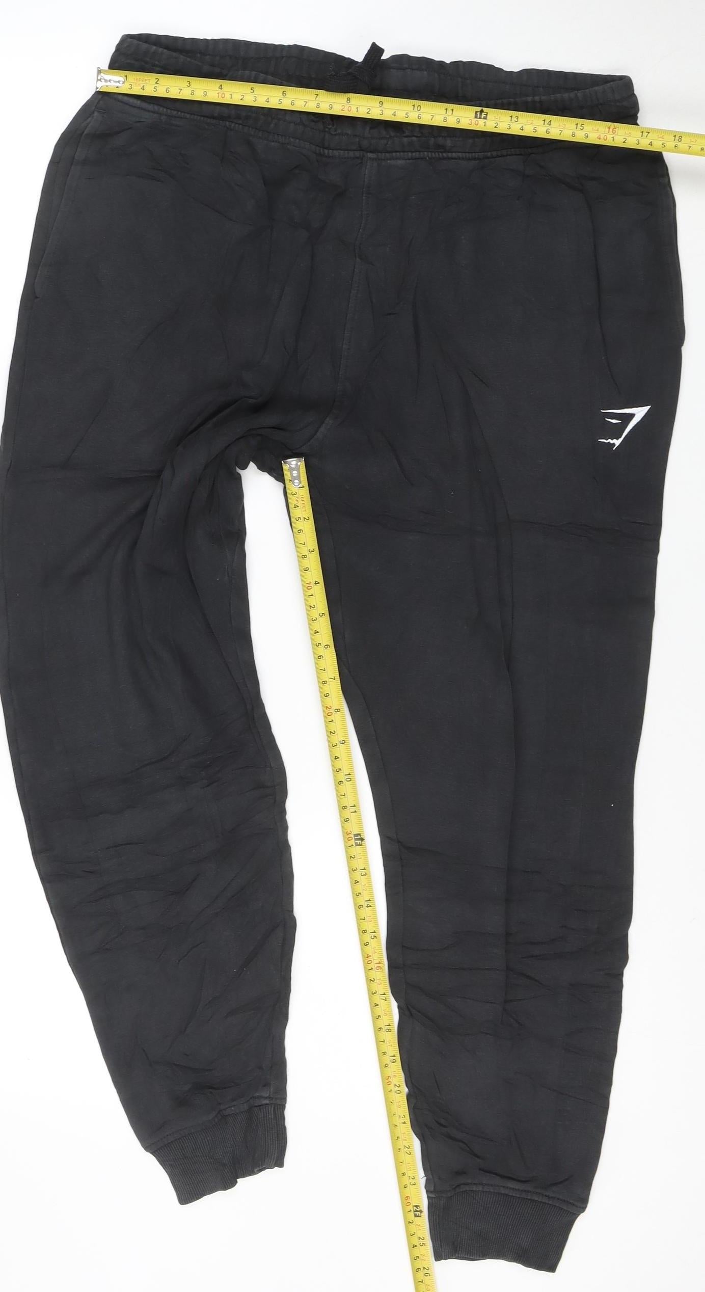 Gymshark Men’s Black L Jogger Activewear Trousers Viscose Blend