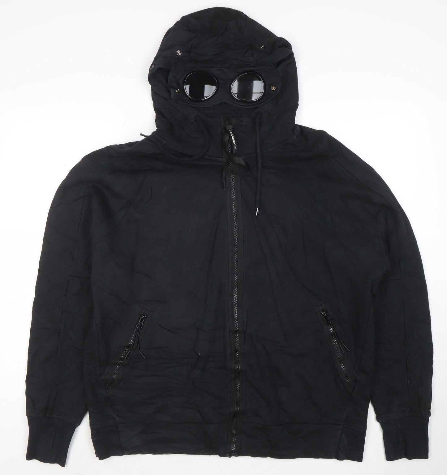 C.P. Company Mens Black XL Full Zip Hooded Sweatshirt