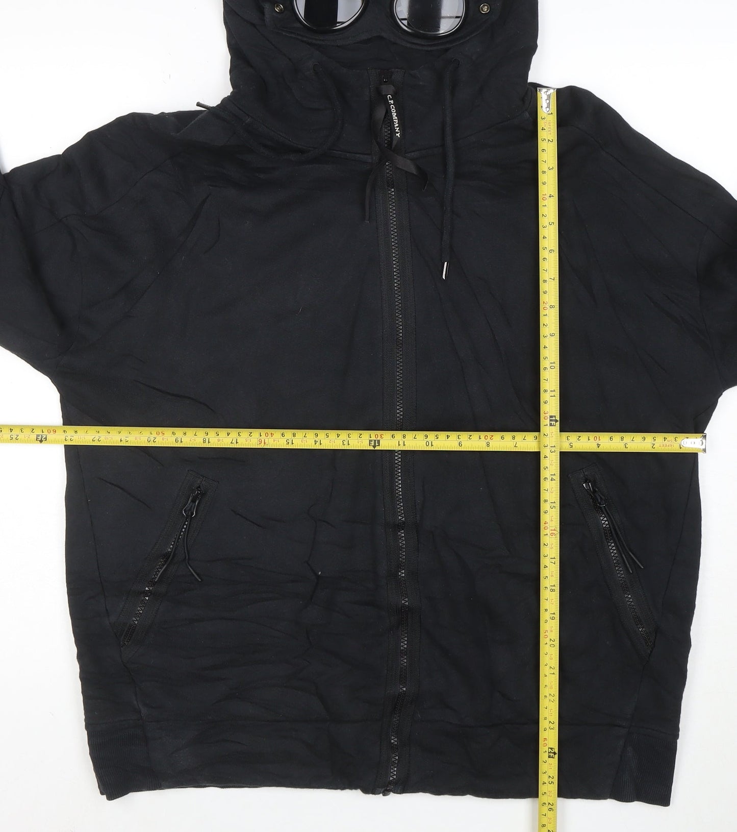 C.P. Company Mens Black XL Full Zip Hooded Sweatshirt