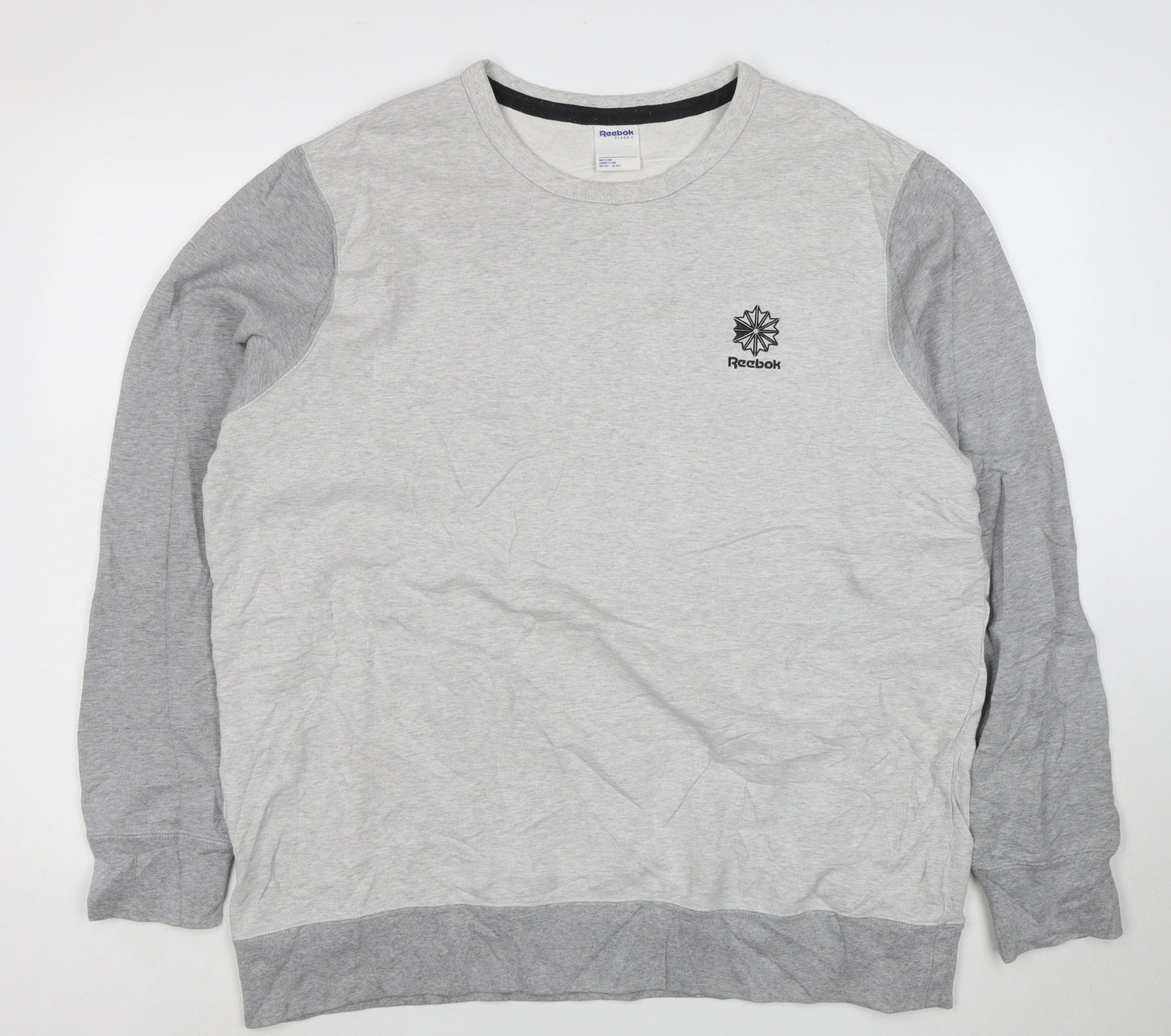 Reebok Men’s Grey 2XL Pullover Crew Neck Sweatshirt