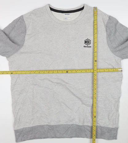 Reebok Men’s Grey 2XL Pullover Crew Neck Sweatshirt