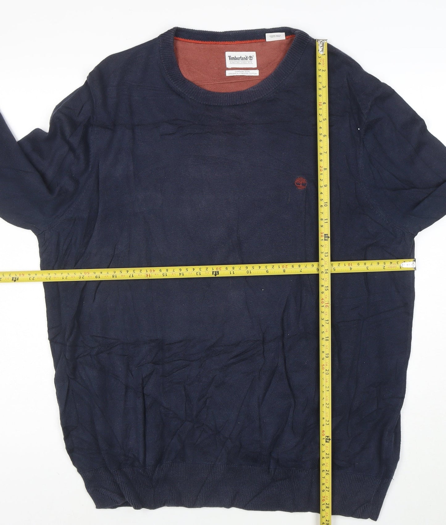 Timberland Men's Blue XL Cotton Crew Neck Pullover Jumper