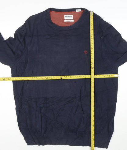 Timberland Men's Blue XL Cotton Crew Neck Pullover Jumper