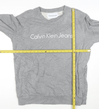 Calvin Klein Jeans Men's Grey Crew Neck Pullover Sweatshirt L
