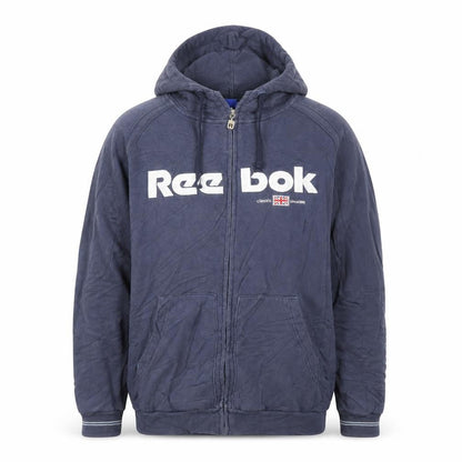 Reebok Men Blue Full Zip Hoodie M Classic Logo Sportswear