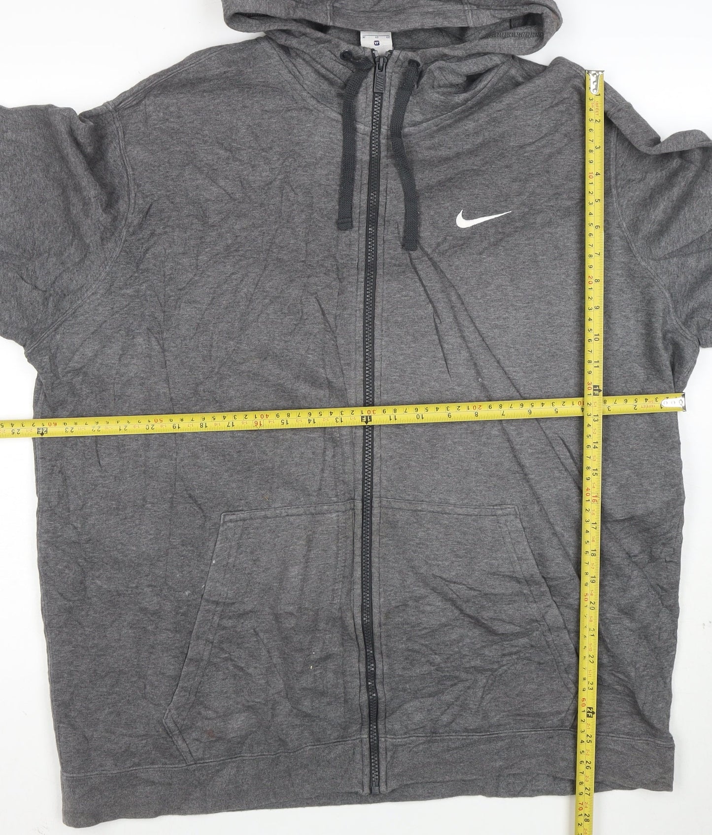 Nike Men's Grey Full Zip Hoodie XL Fleece Sports Sweatshirt